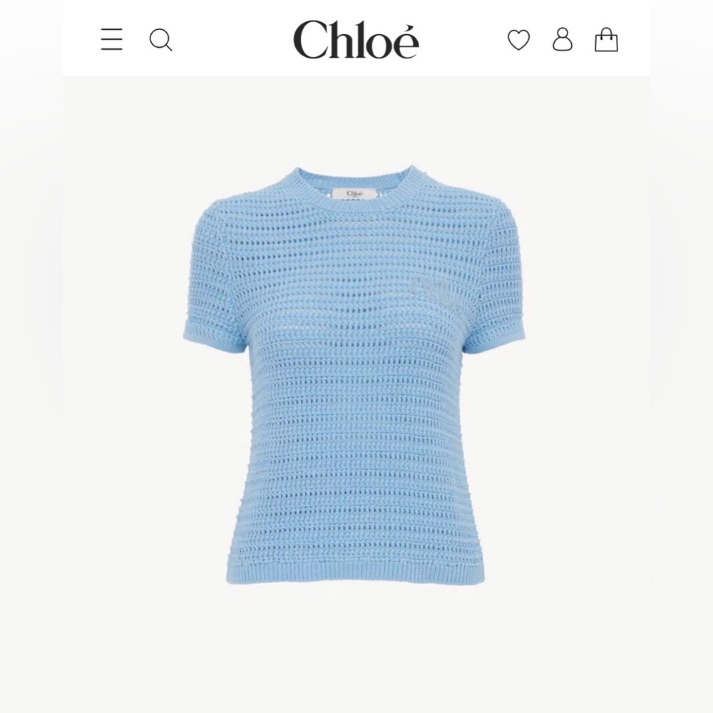 ✨ NEW CHLOE CREW-NECK LOGO TOP IN COTTON CROCHET KNIT